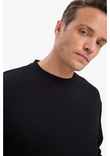 Relax Fit Bisiklet Yaka Kalın İçi Yumuşak Tüylü Basic Düz Sweatshirt T5139AZ25AU modelleri