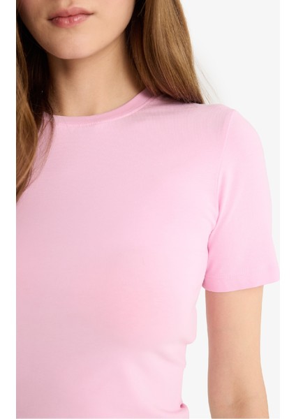 Coool Fitted Crop Basic Düz Kısa Kollu Tişört F8924AX25HS indirimleri