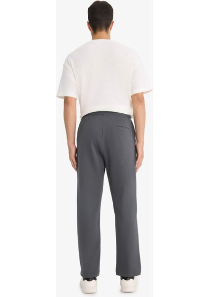 Regular Fit Beli Bağcıklı Düz Paça Cepli Eşofman Altı E7829AX25AU