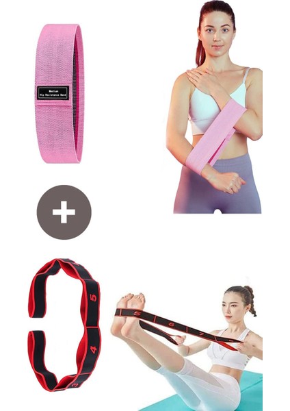 Ikili Direnç Bandı Seti, Spor ve Fitness Egzersizleri Için Siyah Loop Lastik