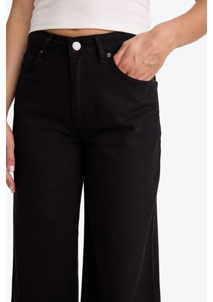 Wide Leg Normal Bel Standart Boy Gabardin Pantolon E4381AX25AU indirimleri