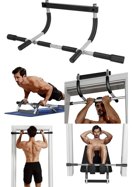 Çok Fonksiyonlu Kapı Barfiksi ve Demir Çubuğu, Siyah