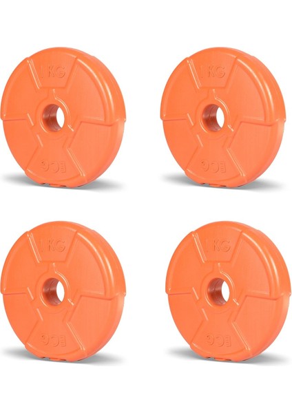 Turuncu 1 kg Spor Plaka Seti, 4 Adet, Dayanıklı ve Hafif Tasarım