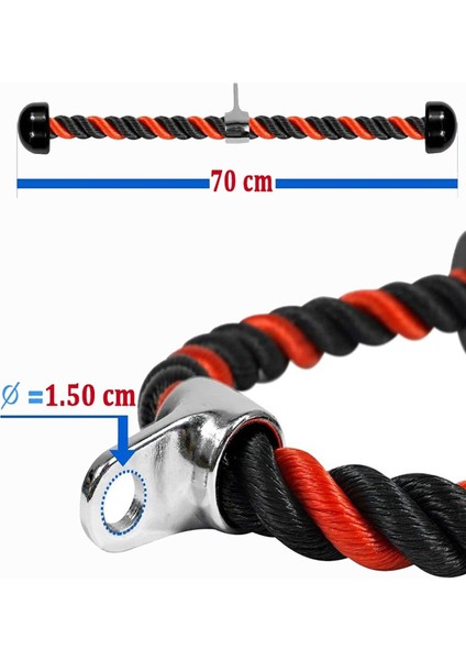 Kırmızı Siyah Triceps Halatı, Dayanıklı ve Konforlu Spor Ekipmanı modelleri