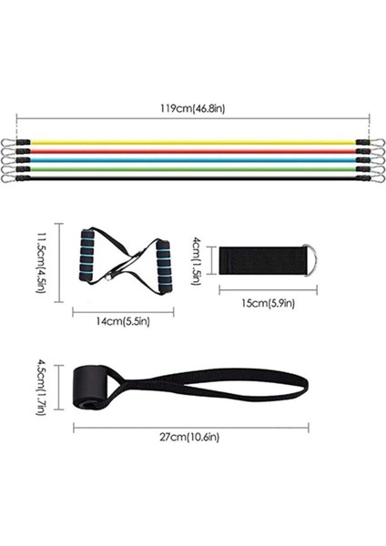 Turuncu Latex Direnç Lastiği Egzersiz Seti, Dayanıklı ve Çok Yönlü Spor Ekipmanı indirimleri