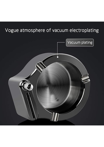 Parlak Retro Metal Küllük – Çok Amaçlı Masaüstü Organizer, Çakmaklı ve Yeniden Kullanılabilir Kibritli