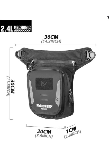 2.4l Manyetik Su Geçirmez Çok Fonksiyonlu Motosiklet Bacak Çantası – Bel Çantası – Depo Çantası