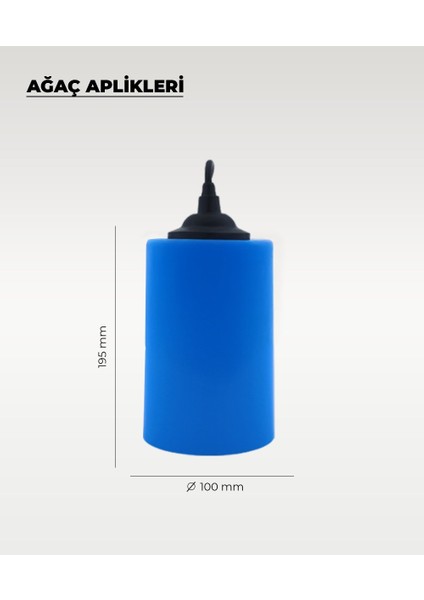 Hazır Set Kot Mavi Silindir Ağaç Feneri - 6 Adet (Gün Işığı Ampul, Kablo, Fiş ve Bant Dahil) fiyatları