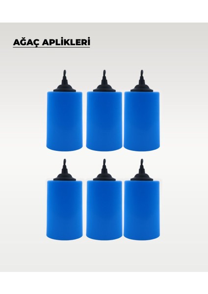 Hazır Set Kot Mavi Silindir Ağaç Feneri - 6 Adet (Gün Işığı Ampul, Kablo, Fiş ve Bant Dahil) modelleri