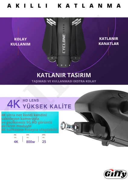 4K Full Hd 500M Menzil Çift Eksen Gimbal Kameralı Gps Drone Katlanabilir Kameralı Profesyonel fiyatları