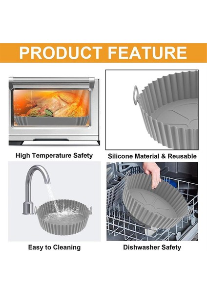 Hava Fritöz Tavası Silikon Sepet Tekrar Kullanılabilir Hava Fritöz Tavası Pedi Gri (Yurt Dışından) fiyatları