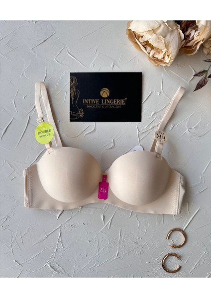 Violet Dikişsiz Lazer Kesim Double Push-Up Balensiz Iz Belli Etmez Straplez Kesim Kaliteli Sütyen