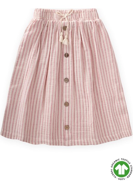Organik Müslin Etek 2-8 Yaş Fuşya Çizgili fırsatları