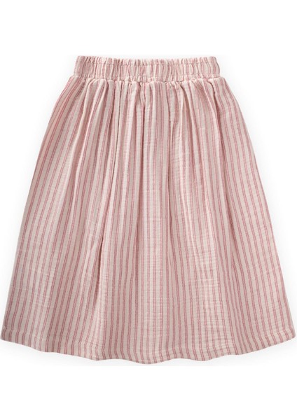 Organik Müslin Etek 2-8 Yaş Fuşya Çizgili indirimleri