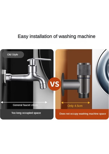 One In Three Out Üç Yollu Kontrol Çamaşır Makinesi Musluğu Gümüş (Yurt Dışından)