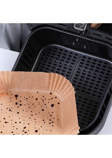 100 Adet Hava Fritözü Pişirme Kağıdı Kare Parşömen Kağıdı (Yurt Dışından)