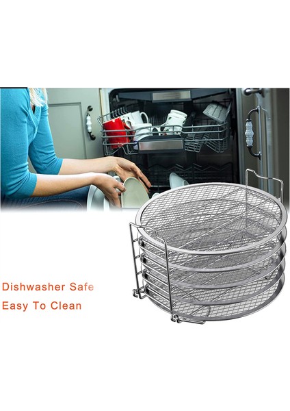 5 Katmanlı Hava Fritöz Rafı Paslanmaz Çelik Istife Edilebilir Izgara Izgara Rafı (Yurt Dışından)