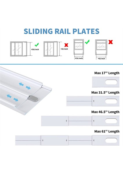 2'si 1 Arada Bağlantı Parçalı Klima Pencere Takımı Ac Pencere Havalandırması (Yurt Dışından)
