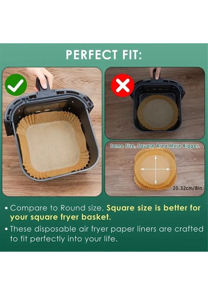 125 Adet Hava Fritözü Için Silikon Yağlı Kağıt Gıda Silikon Yağı (Yurt Dışından) indirimleri