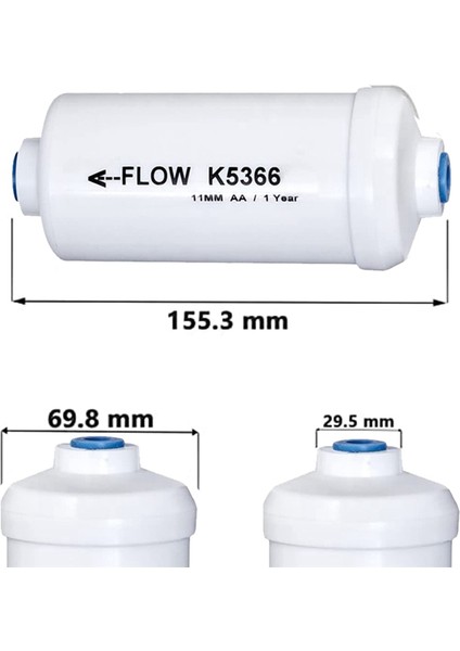 Su Filtreleme Sistemi Için 2 Adet Florürlü Su Filtresi K5366 (Yurt Dışından) modelleri