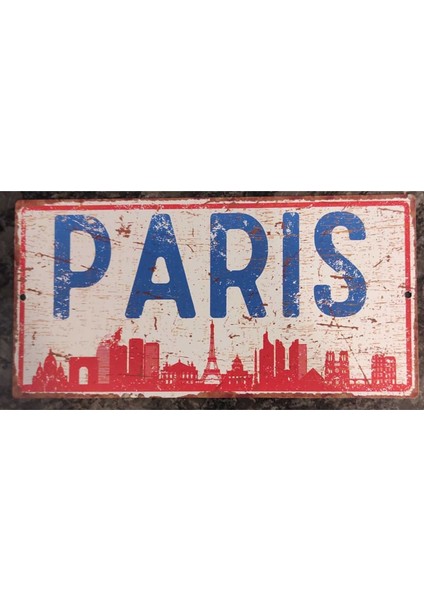 Paris Silüetli Dekoratif Alüminyum Şehir Tabelası - Paris Şehir Manzaralı Metal Duvar Dekoru fiyatları