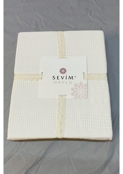 SEVİM %100 Pamuk, Çift Kişilik Waffle Pike 210x230 cm – Krem fırsatları