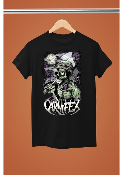 Carnıfex Baskılı Pamuklu Bisiklet Yaka Normal Kalıp Kısa Kollu Rock Tshırt