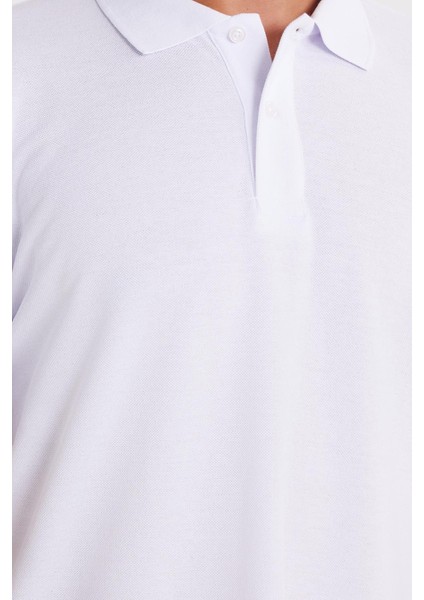Erkek Regular Fit Klasik Kesim Pamuklu Yumuşak Dokulu Serin Tutan Kumaş Düz Beyaz Polo Yaka Tişört modelleri