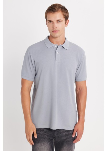 Erkek Regular Fit Klasik Kesim Pamuklu Yumuşak Dokulu Serin Tutan Kumaş Düz Gri Polo Yaka Tişört fiyatları