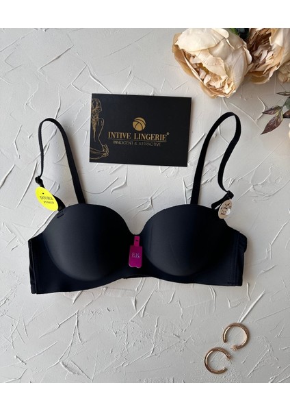 Violet Dikişsiz Lazer Kesim Double Push-Up Balensiz Iz Belli Etmez Straplez Kesim Kaliteli Sütyen