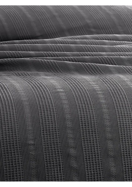 Çift Kişilik Waffle Pike 210X230CM, %100 Pamuk, Petek Tasarım, Antrasit modelleri