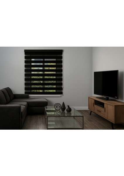 Lüks Siyah Zebra Stor Perde – Modern Tasarım Kolay Montaj Kumaş fiyatları