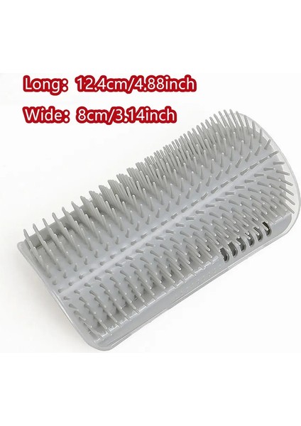 1ADET Kedi Kendiliğinden Bakım Aleti Duvar Köşe Masaj Tarak Bakım Fırçası Yumuşak Kauçuk Kılsaç Kitten Masaj Aracı Düz Köşe El Tutma Gri Renk (Yurt Dışından)