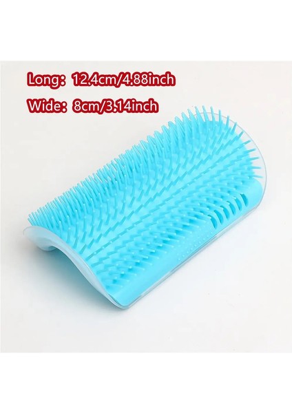 1ADET Kedi Kendiliğinden Temizleyici Duvar Köşesi Masaj Tarak Bakım Fırçası Yumuşak Kauçuk Kılsız Kitten Masaj Aracı Düz Köşe El Tutma Renk:açık Mavi (Yurt Dışından)