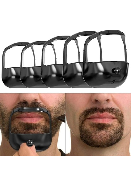5 Adet/takım Siyah Beyaz Sakal Şekillendirme Aracı Stil Şablonu Rehberi Erkek Sakalı Bıyık Bakımı Renk:siyah (Yurt Dışından)