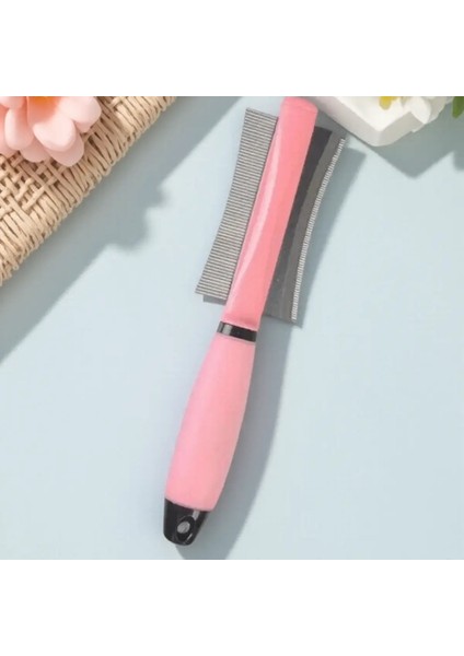 Evcil Saç Temizleme Tarak Çift Sıralı Paslanmaz Çelik Köpek Fırçası Tüy Bakımı Aracı Kolay Evcil Bakımı ve Tüü Temizliği Için Renk:mavi (Yurt Dışından)