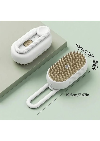 3-1 Arada Köpek Saç Fırçası Kedi Saç Fırçası Elektrikli Evcil Hayvan Temizleme Fırçası Buhar Sprey Fırçası Masaj Epilasyon Tarak Anti Uçuş Fırçası: Beyaz (Yurt Dışından)