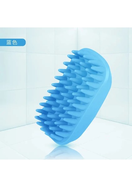 Silicone Yumuşak Köpek Kedi Banyo Masaj Fırçası Evcil Hayvan Banyo Artefaktı Renk:mavi (Yurt Dışından)