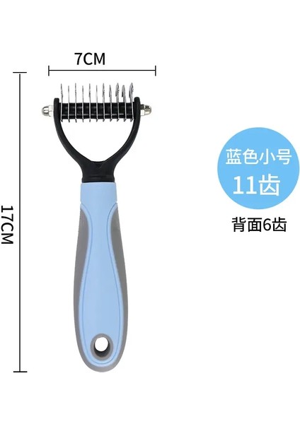 Evcil Hayvanlar Kürk Düğüm Kesici Köpek Tımar Dökülme Araçları Pet Kedi Epilasyon Tomur Fırçası Çift Taraflı Evcil Hayvan Ürünleri Tarak Için Tarak: Küçük Mavi (Yurt Dışından)