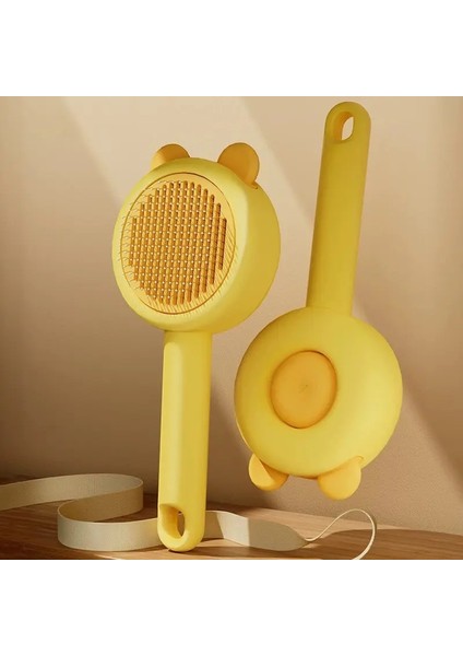 Pet Köpek Fırçası Kedi Tarağı Kendini Temizleme Evcil Hayvan Saç Çıkartma Fırçası Köpekler Için Kediler Tımar Araçları Evcil Hayvanlar Demating Com Dogs Aksesuarlar Renk: Sarı (Yurt Dışından)