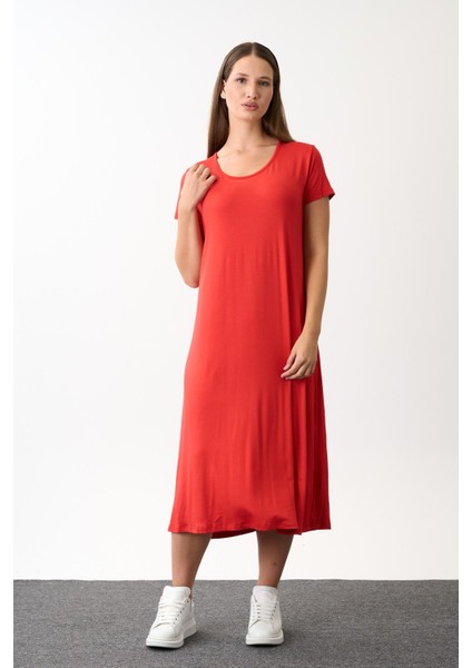 Alexandergardi Kısa Kollu Salaş Elbise (B22-43600)