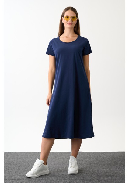 Alexandergardi Kısa Kollu Salaş Elbise (B22-43600)