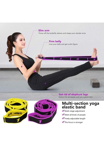 8 Seviyeli Renkli Direnç Bandı Spor ve Yoga Lastiği, Pilates ve Egzersiz Için modelleri