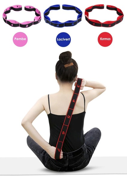 8 Seviyeli Renkli Direnç Bandı Spor ve Yoga Lastiği, Pilates ve Egzersiz Için