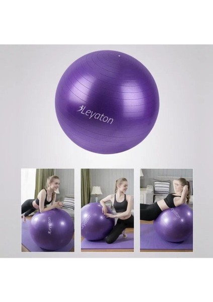 Mor 55 cm Pilates Topu, Dayanıklı ve Kullanışlı Egzersiz Ekipmanı