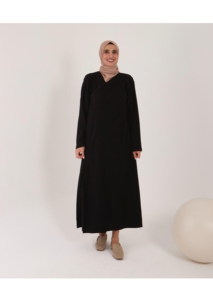 Jakarlı Kumaş Tesbih Hediyeli Namaz Elbisesi