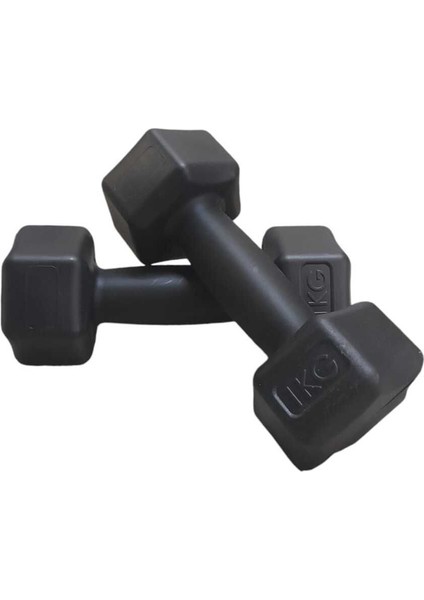 Siyah 1 kg Dambıl Çift ve Pilates Direnç Bandı Seti fiyatları