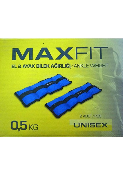 El ve Ayak Bilek Ağırlığı Seti, 0.5 Kg, Mavi, 2 Adet