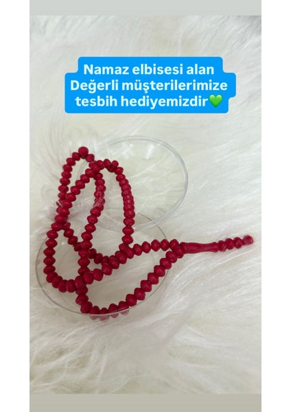 Jakarlı Kumaş Tesbih Hediyeli Namaz Elbisesi modelleri