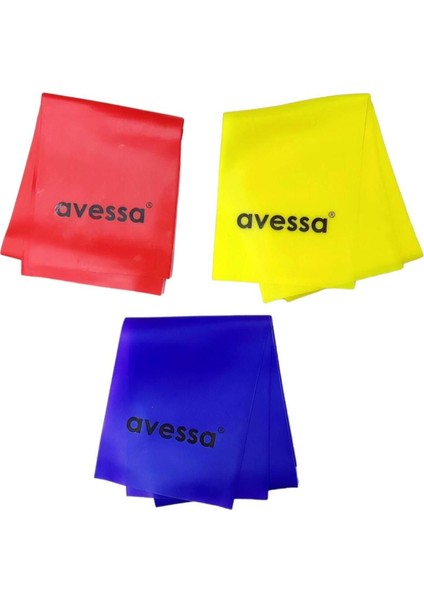 Renkli 3'lü Pilates Lastiği Seti, Esneklik ve Güç Artırıcı Egzersiz Malzemesi